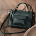 Personalized Leather Custom Work Laptop Tote Bag - Green