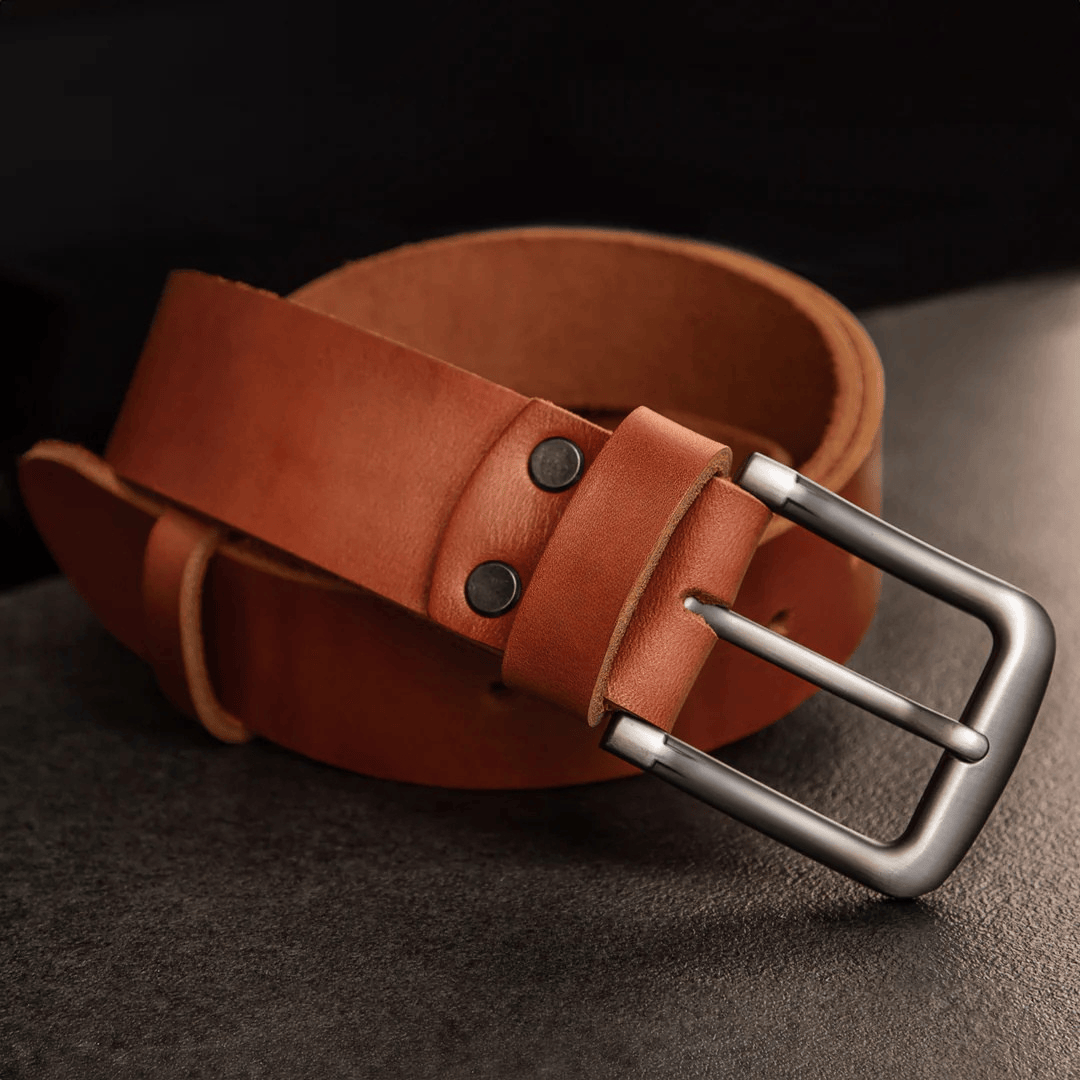 Personalized Engraved Men Luxury Genuine Leather Belt - Copper
