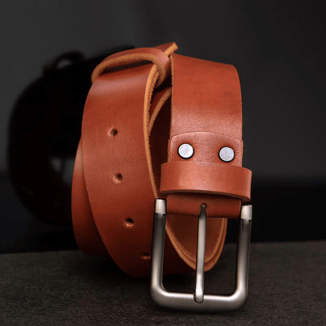 Personalized Engraved Men Luxury Genuine Leather Belt - Copper