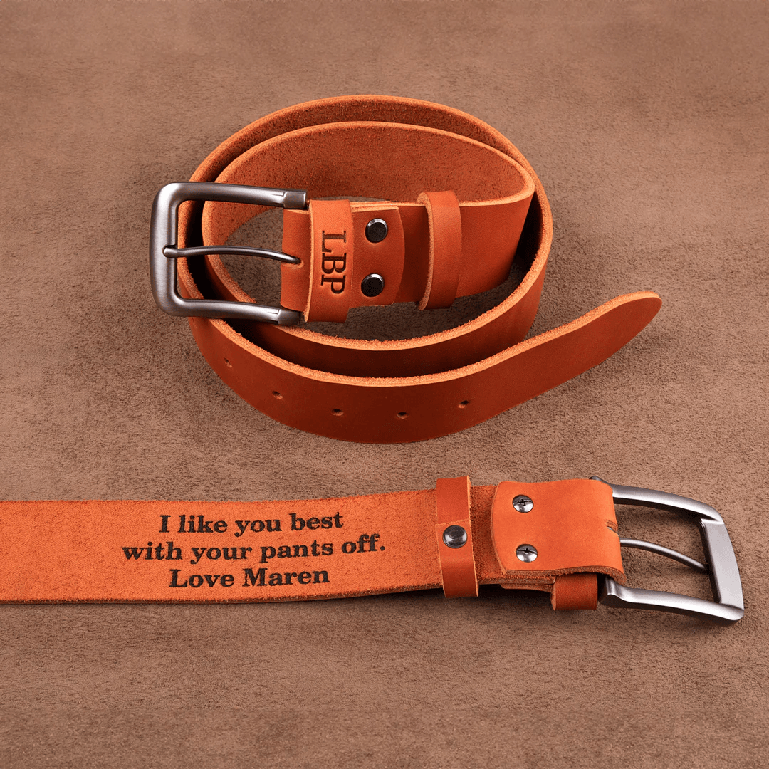Personalized Engraved Men Luxury Genuine Leather Belt - Copper