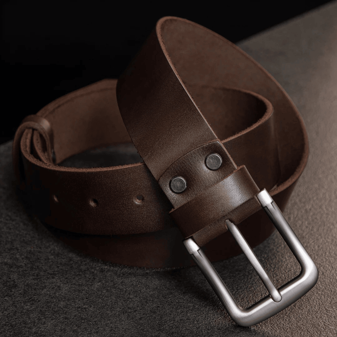 Personalized Engraved Men Luxury Genuine Leather Belt - Brown