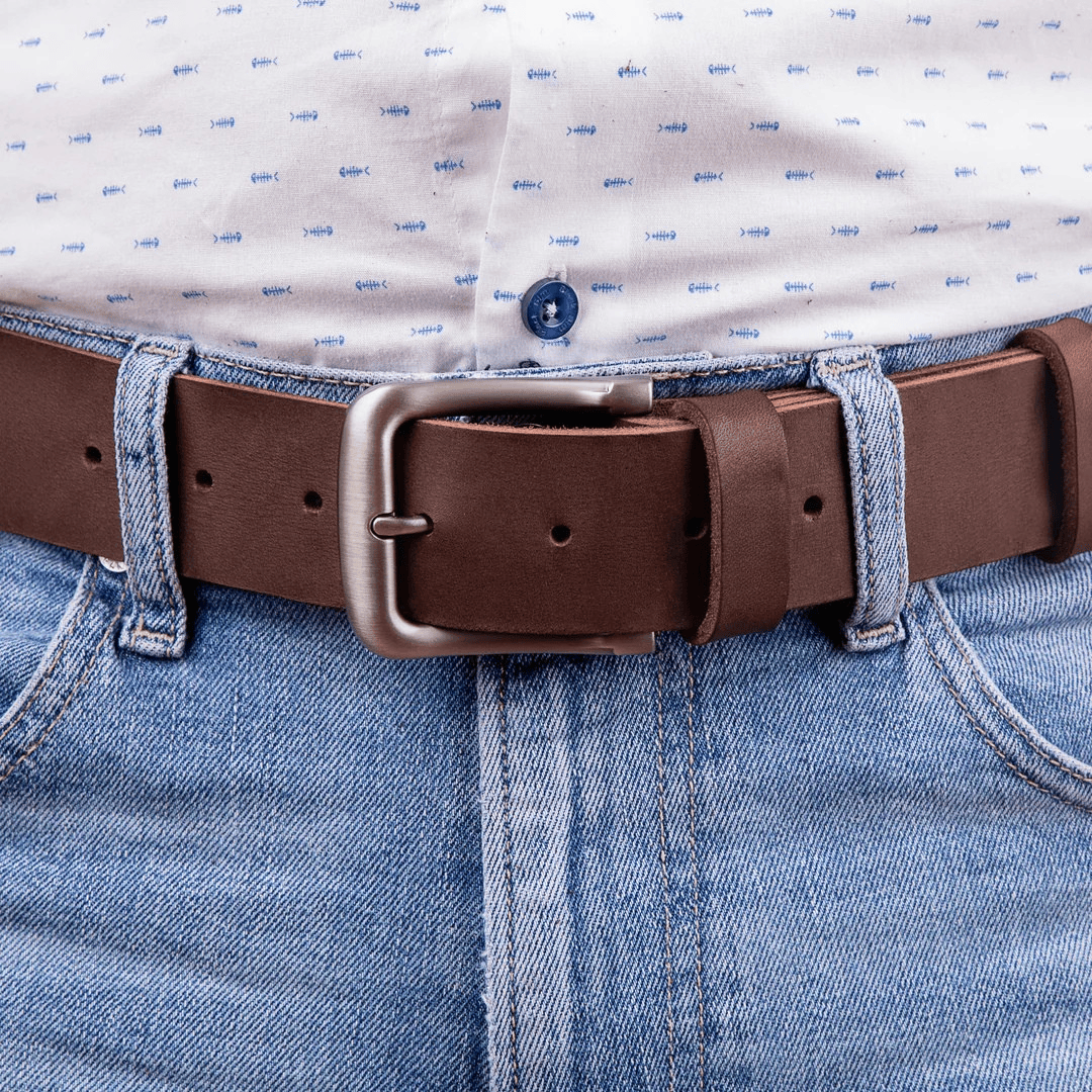 Personalized Engraved Men Luxury Genuine Leather Belt - Brown