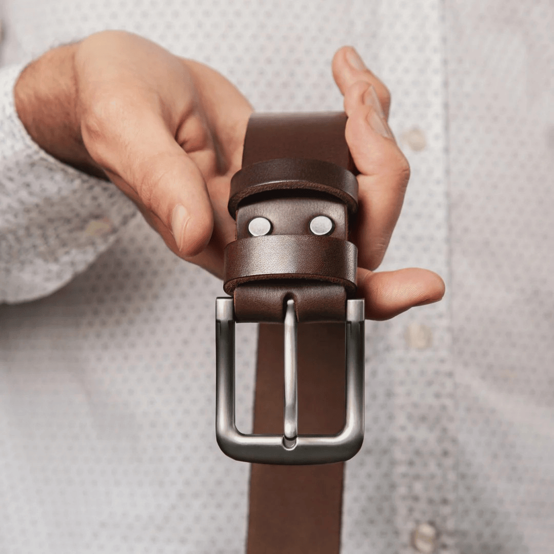 Personalized Engraved Men Luxury Genuine Leather Belt - Brown