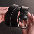 Personalized Engraved Men Luxury Genuine Leather Belt - Black