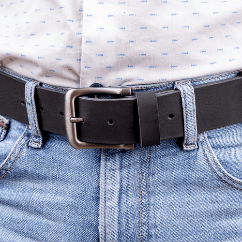 Personalized Engraved Men Luxury Genuine Leather Belt - Black