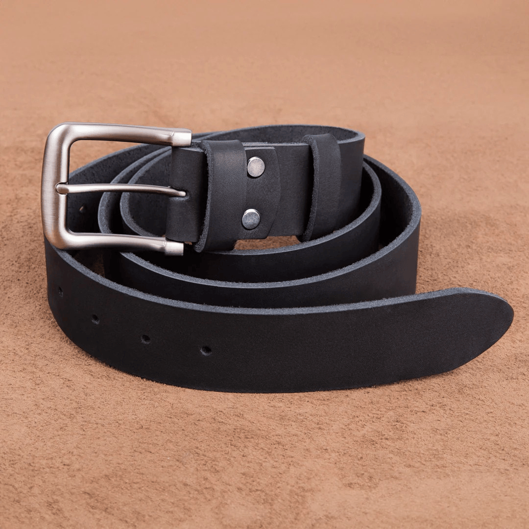 Personalized Engraved Men Luxury Genuine Leather Belt - Black
