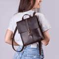 Personalized Top Grain Genuine Leather Backpack Travel Bag - Brown