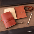 Personalized Leather Journal Custom Refillable Writing Notebook - Copper