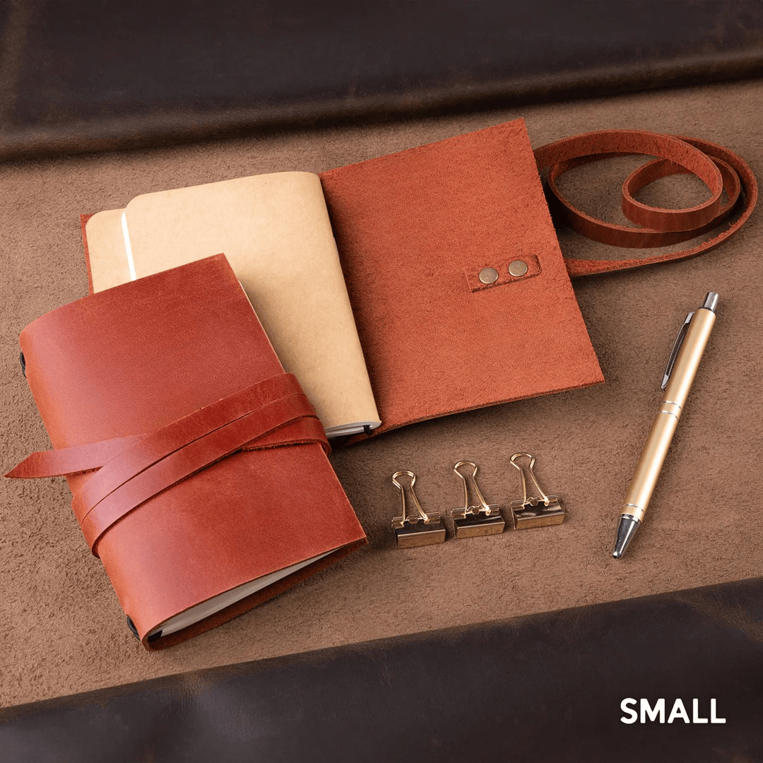 Personalized Leather Journal Custom Refillable Writing Notebook - Copper