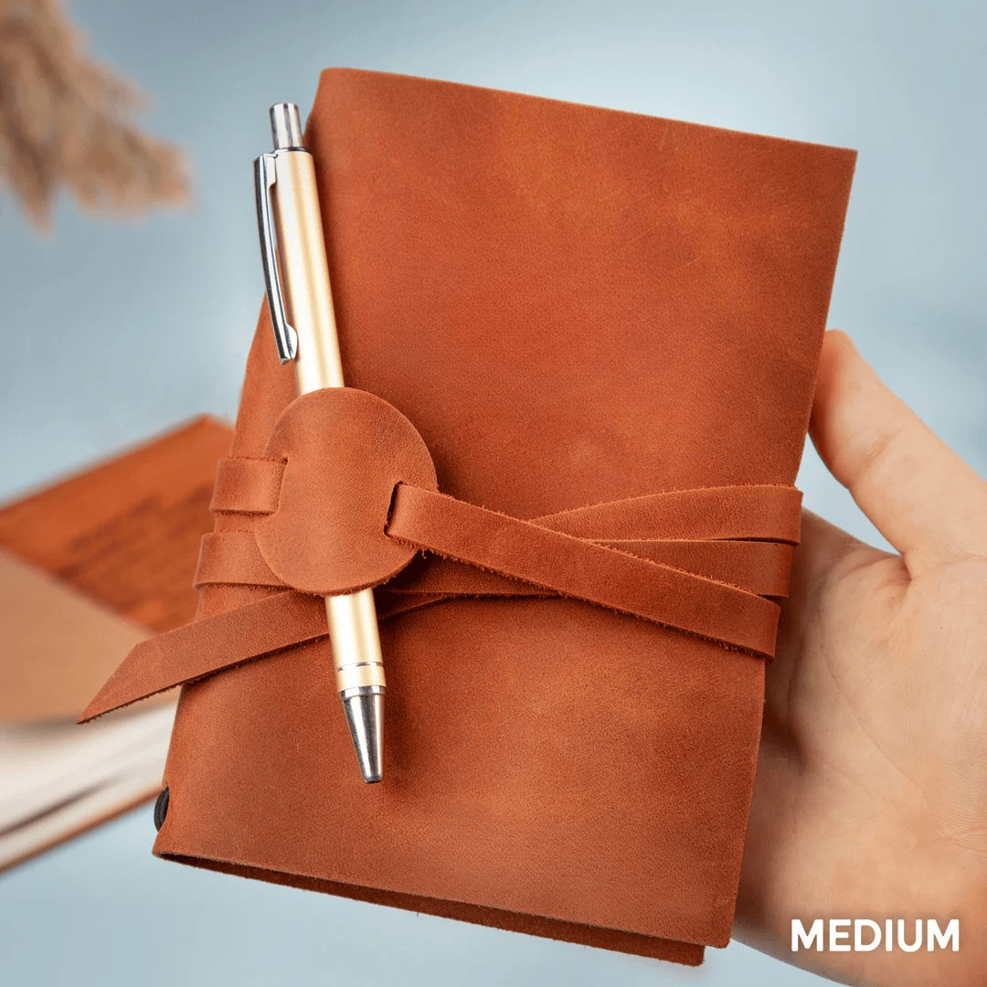 Personalized Leather Journal Custom Refillable Writing Notebook - Copper