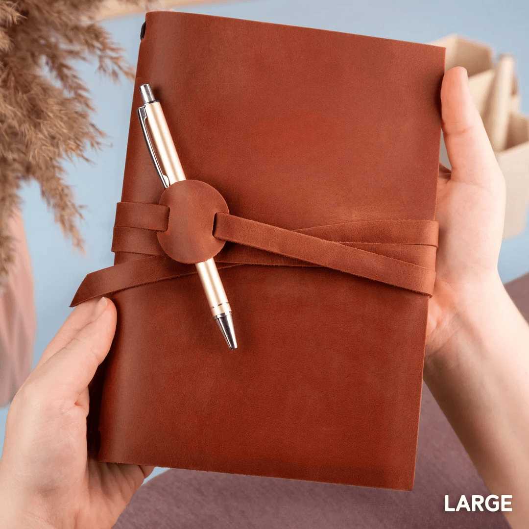 Personalized Leather Journal Custom Refillable Writing Notebook - Copper