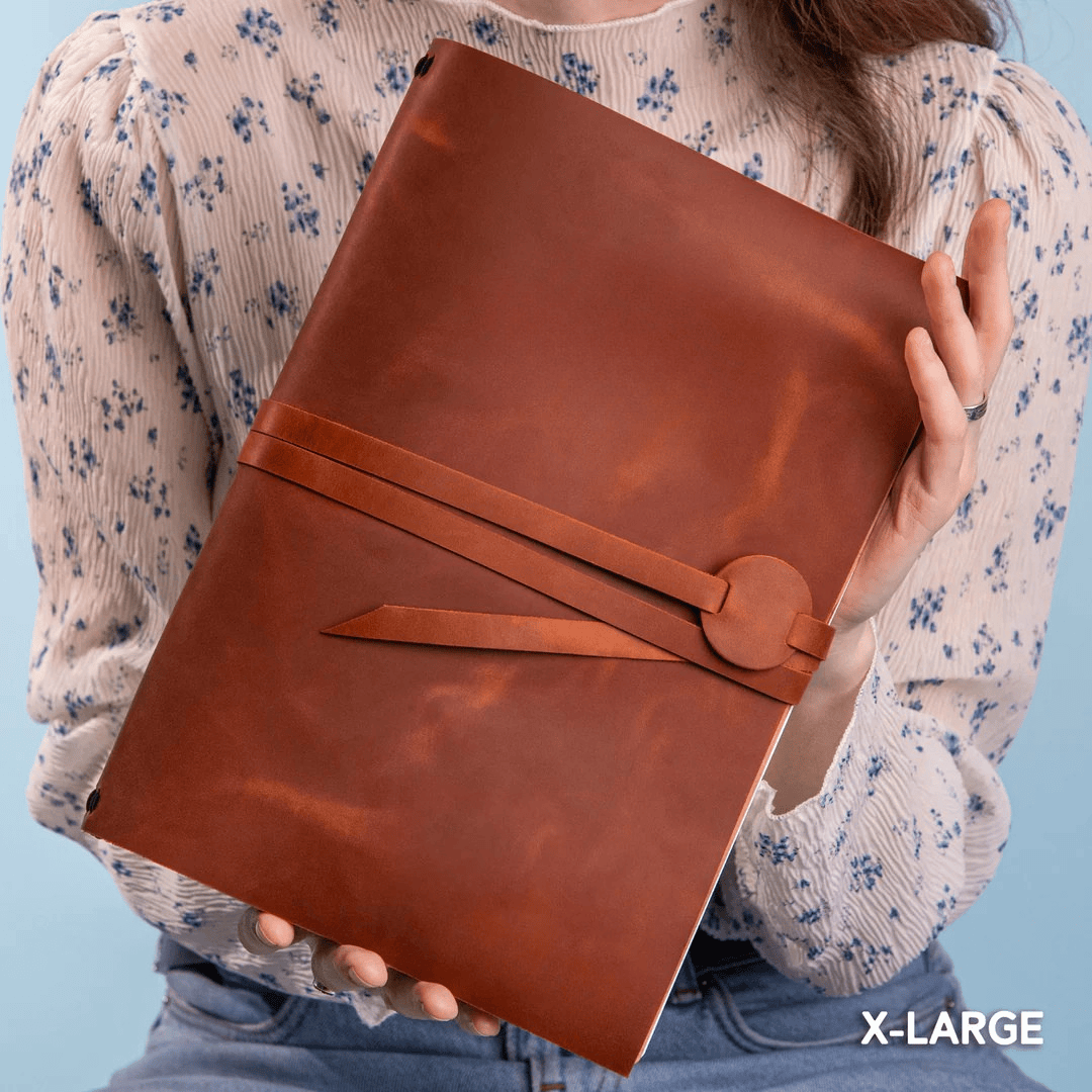 Personalized Leather Journal Custom Refillable Writing Notebook - Copper